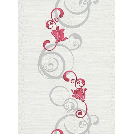Papier peint vinyle expansé sur intissé floral framboise et gris pailleté CLEMATITE - Fleur par Erismann - 13287-20 Papier peint vinyle expansé sur intissé floral framboise et gris pailleté CLEMATITE - Fleur par Erismann - 13287-20