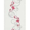 Papier peint vinyle expansé sur intissé floral framboise et gris pailleté CLEMATITE - Fleur par Erismann - 13287-20
