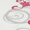 Papier peint vinyle expansé sur intissé floral framboise et gris pailleté CLEMATITE - Fleur par Erismann - 13287-20