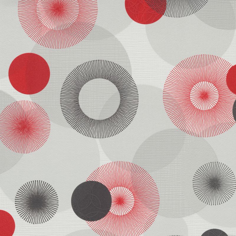 Papier peint vinyle expansé sur intissé graphique rouge et noir NOVARA - Géométrique par Erismann - 10116-06