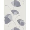 Papier peint vinyle sur intissé floral gris pailleté et blanc cassé EVENTAIL - Fleur par Erismann - 02458-10