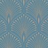 Papier peint expansé sur intissé graphique turquoise et doré LAYLA GRAND HOTEL - Stylist par Grandeco - GV3104
