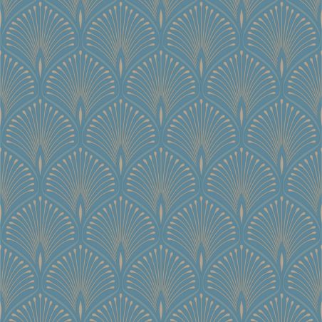 Papier peint expansé sur intissé graphique turquoise et doré LAYLA GRAND HOTEL - Stylist par Grandeco - GV3104