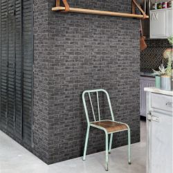 Papier peint vinyle sur intissé trompe l'œil noir et gris EXPOSURE - Géométrique par Grandeco - EP2304