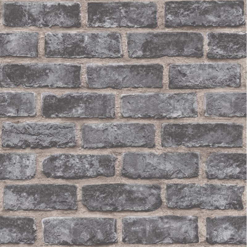 Papier peint vinyle sur intissé trompe l'œil noir et gris EXPOSURE - Géométrique par Grandeco - EP2304