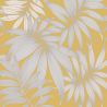 Papier peint vinyle sur papier floral jaune et argenté PALME VOGUE - Fleur par Grandeco - A45301