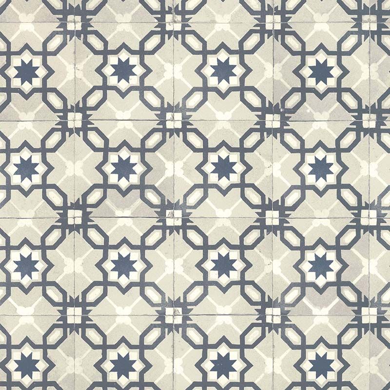 Papier peint vinyle sur intissé graphique bleu de prusse et bleu RETRO VINTAGE - Géométrique par Lutèce - 51170201