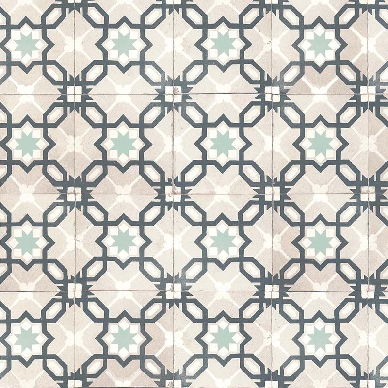 Papier peint vinyle sur intissé graphique bleu de prusse et vert d'eau RETRO VINTAGE - Géométrique par Lutèce - 51170204