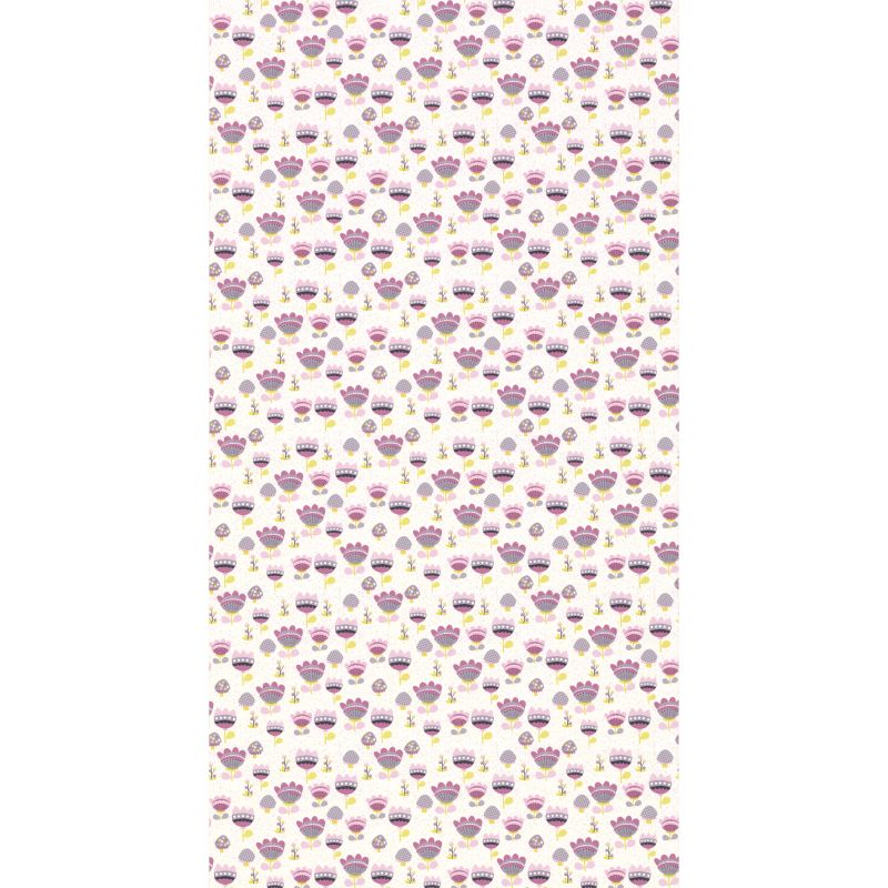 Papier peint standard floral parme et vert PRUNETTE - Sélène & Gaïa par Lutèce - 36160713