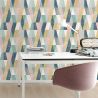 Papier peint standard graphique bleu et jaune ARLEQUIN - Géométrique par Rasch - 211139