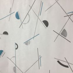 Papier peint expansé sur intissé graphique turquoise et noir MEMPHIS - Géométrique par Rasch - 639933