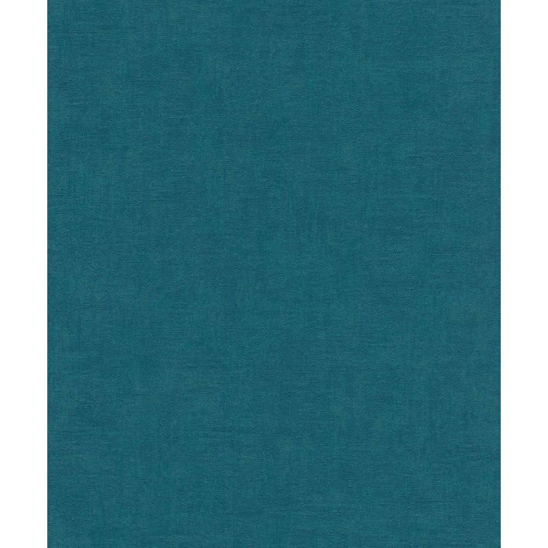 Papier peint intissé uni bleu pétrole BASIC - Essentiel par Rasch - 490091