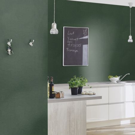 Papier peint intissé uni vert sapin BASIC - Essentiel par Rasch - 466140