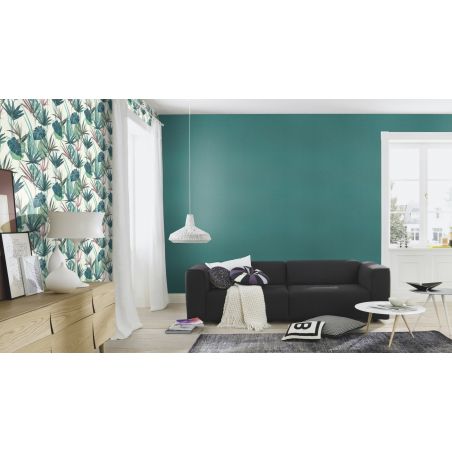 Papier peint vinyle sur intissé floral rose et vert BOTANIQUE - Barbara 2 par Rasch - 536423