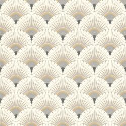 Papier peint vinyle sur intissé graphique doré et argenté PALMETTES - Géométrique par Rasch - 637649