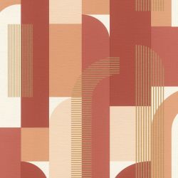 Papier peint vinyle sur intissé graphique rouge pomelos et blusch ARCHE - Géométrique par Rasch - 480030