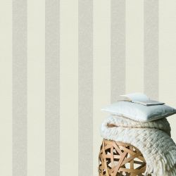 Papier peint vinyle sur intissé rayure lin et beige RAYURE - Florentine 2 par Rasch - 449600
