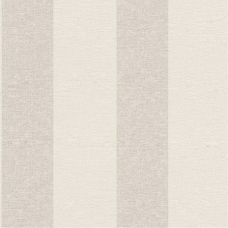 Papier peint vinyle sur intissé rayure lin et beige RAYURE - Florentine 2 par Rasch - 449600