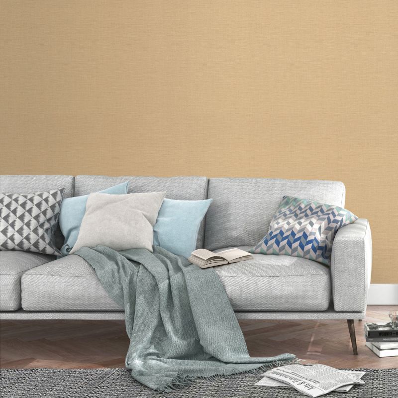 Papier peint vinyle sur intissé uni bleu TISSAGE - Essentiel par Rasch - 531367