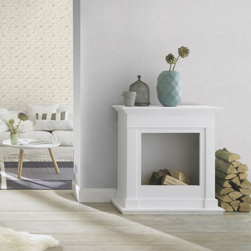 Papier peint vinyle sur intissé uni gris pâle BETON - Essentiel par Rasch - 489880