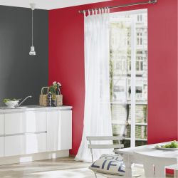 Papier peint vinyle sur intissé uni rouge cerise TISSAGE - Essentiel par Rasch - 607710