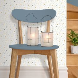 Papier peint standard graphique bleu et moutarde TRIANGLE - Géométrique par Ugepa - 54071