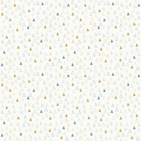 Papier peint standard graphique bleu et moutarde TRIANGLE - Géométrique par Ugepa - 54071