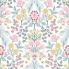 Papier peint intissé floral bleu et rose DELHI - Fleur par Ugepa - 573120