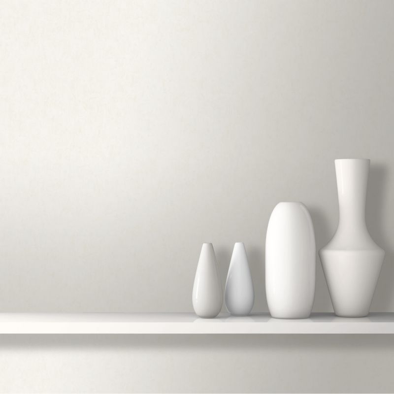 Papier peint expansé sur intissé uni pailleté blanc BASIC - Essentiel par Ugepa - J85000