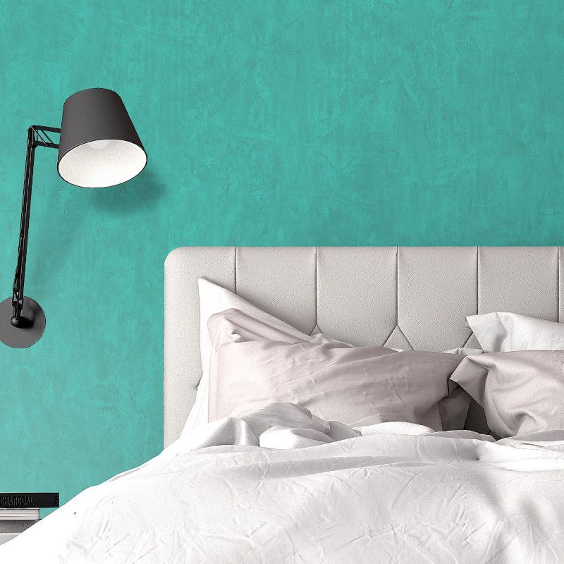 Papier peint expansé sur intissé uni pailleté turquoise BASIC - Essentiel par Ugepa - J85014