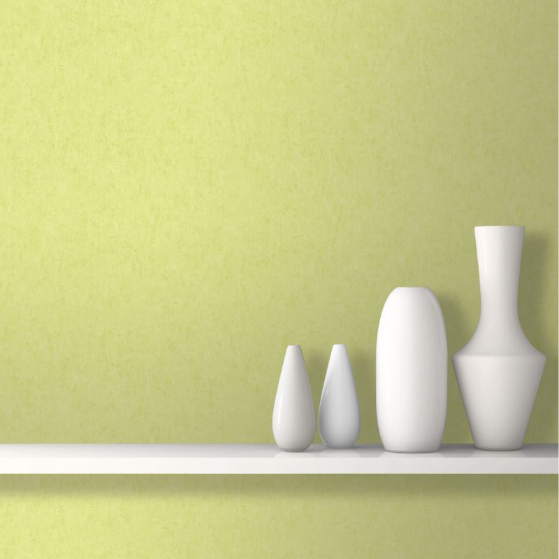 Papier peint expansé sur intissé uni pailleté vert anis BASIC - Essentiel par Ugepa - J85004