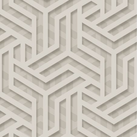 Papier peint vinyle sur intissé graphique gris brillant et argenté LABYRINTHE - Onyx par Ugepa - M35007