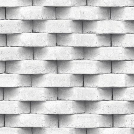 Papier peint vinyle sur intissé trompe l'œil gris et blanc ROCKSTONE - Géométrique par Ugepa - L57109