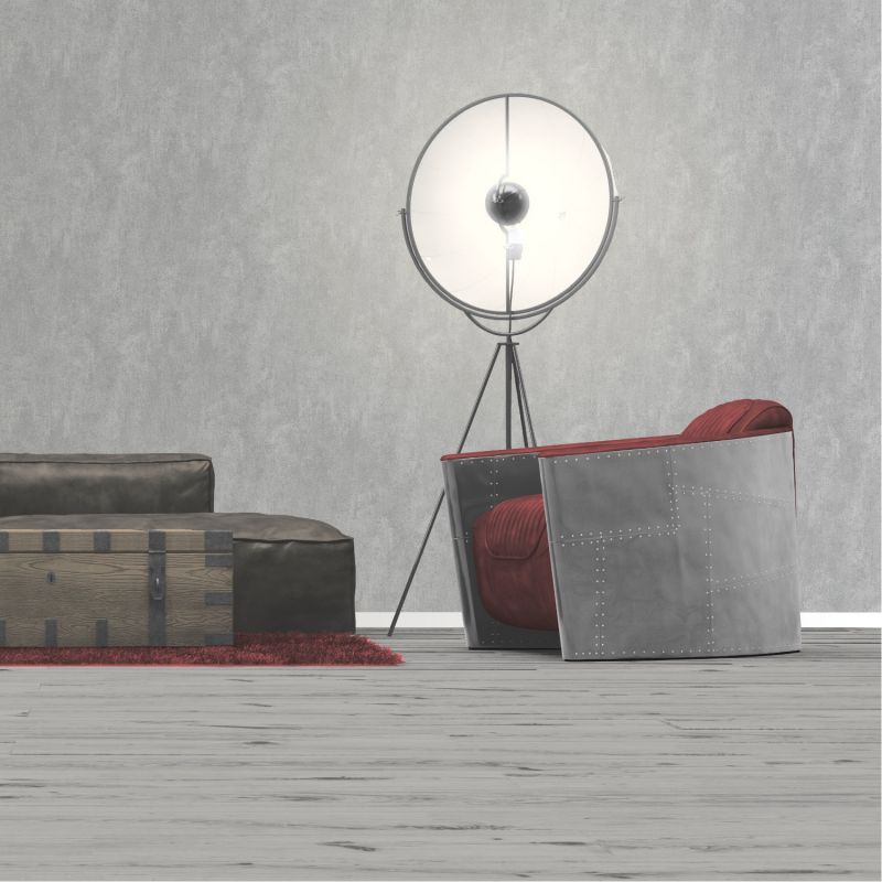 Papier peint vinyle sur intissé uni gris béton BETON - Essentiel par Ugepa - J74359