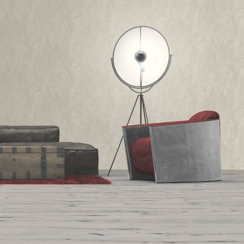 Papier peint vinyle sur intissé uni gris clair BETON - Essentiel par Ugepa - J74357