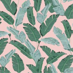 Papier peint vinyle sur intissé végétal vert émeraude et céladon ENVOLEE - Fleur par Ugepa - L84504