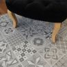 Sol Vinyle/PVC - Lame clipsable - carreaux de ciment blanc et gris LISBONNE - Decotile par Kalinafloor