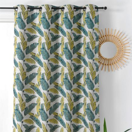 Prêt-à-Poser rideau - 135cmx240cm - végétal beige et vert PEACOCK par Linder Prêt-à-Poser rideau - 135cmx240cm - végétal beige et vert PEACOCK par Linder
