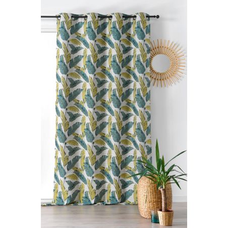 Prêt-à-Poser rideau - 135cmx240cm - végétal beige et vert PEACOCK par Linder Prêt-à-Poser rideau - 135cmx240cm - végétal beige et vert PEACOCK par Linder