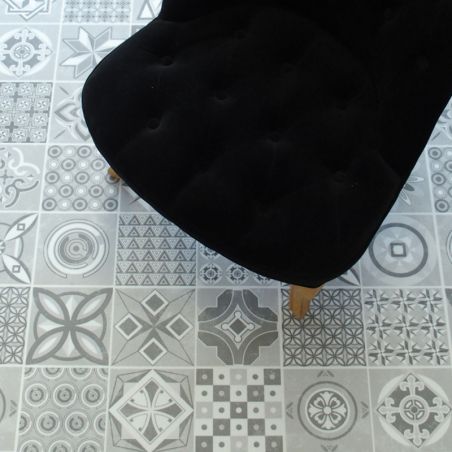Sol Vinyle/PVC - Lame clipsable - carreaux de ciment blanc et gris LISBONNE - Decotile par Kalinafloor Sol Vinyle/PVC - Lame clipsable - carreaux de ciment blanc et gris LISBONNE - Decotile par Kalinafloor
