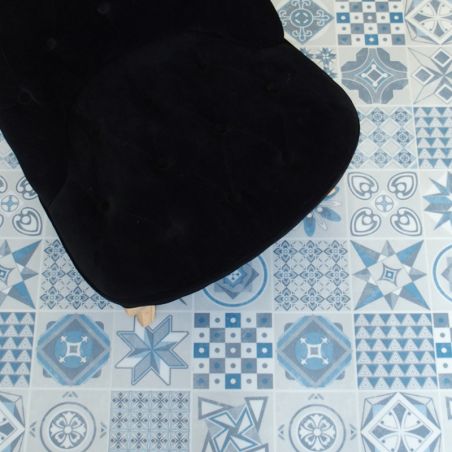 Sol Vinyle/PVC - Lame clipsable - carreaux de ciment blanc et bleu LISBONNE - Decotile par Kalinafloor Sol Vinyle/PVC - Lame clipsable - carreaux de ciment blanc et bleu LISBONNE - Decotile par Kalinafloor