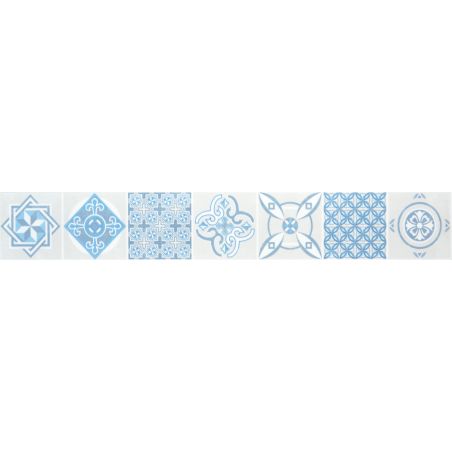 Sol Vinyle/PVC - Lame clipsable - carreaux de ciment blanc et bleu LISBONNE - Decotile par Kalinafloor Sol Vinyle/PVC - Lame clipsable - carreaux de ciment blanc et bleu LISBONNE - Decotile par Kalinafloor