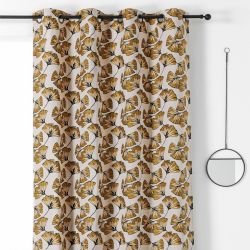 Prêt-à-Poser rideau - 140cmx240cm - végétal beige et moutarde BILOBA par Linder