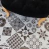 Sol Vinyle/PVC - Lame clipsable - carreaux de ciment blanc et noir LISBONNE - Decotile par Kalinafloor