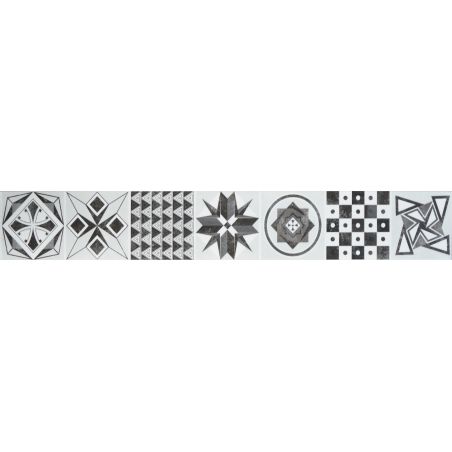 Sol Vinyle/PVC - Lame clipsable - carreaux de ciment blanc et noir LISBONNE - Decotile par Kalinafloor Sol Vinyle/PVC - Lame clipsable - carreaux de ciment blanc et noir LISBONNE - Decotile par Kalinafloor