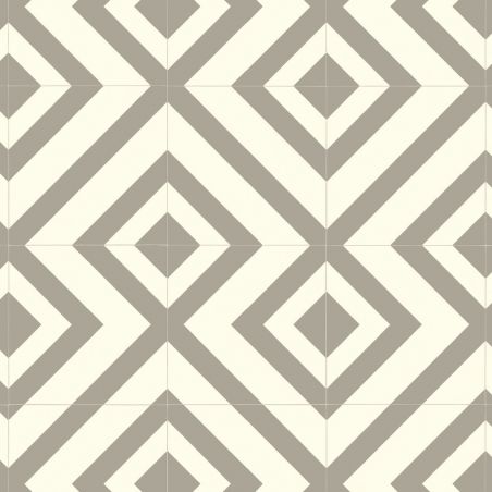 Sol Vinyle/PVC - 2m - carreaux de ciment gris et blanc SAGRES T92 - Smart Zebra par IVC