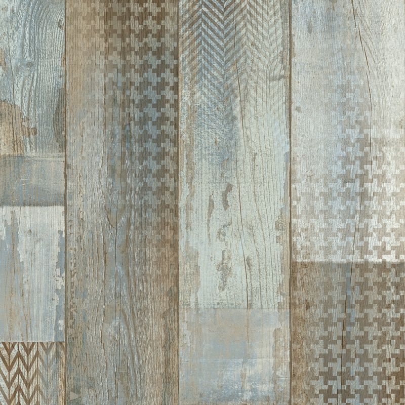 Sol Vinyle/PVC - 3m - parquet vintage beige et bleu CABANA 572 - Smart Bingo Rustic Wood par IVC
