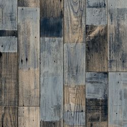 Sol Vinyle/PVC - 4m - parquet vintage gris foncé et bleu BRERA 575 - Smart Bingo Rustic Wood par IVC