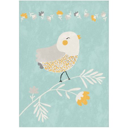 Tapis enfant - 120x170cm - Enfant jaune fond bleu CANVAS par Balta