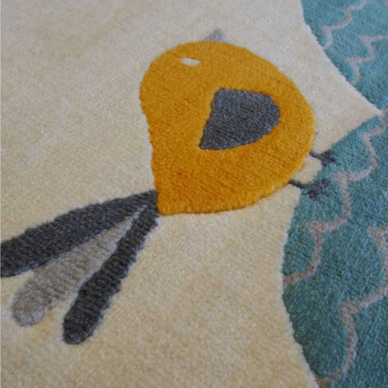 Tapis enfant - 120x170cm - Enfant jaune et bleu fond écru CANVAS par Balta